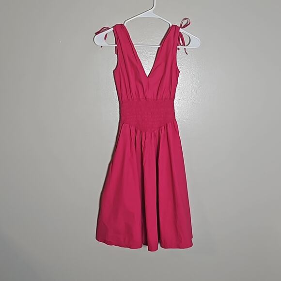 H&M Divided Hot Pink Surplice Sundress Sz 4 - Picture 6 of 9